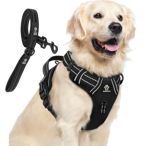 Doggo Bite Premium Reflective Dog Vest Harness| Soft Breathable| Padded Handle| Adjustable Straps & Dual Lock Buckle| No-Choke Design with Free Leash-22mm Chest 28-37inch All Giant Breeds 35-60Kg - Image 1