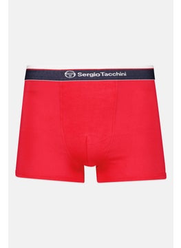 Sergio Tacchini Men 3 Pieces Brand Logo Boxer Briefs, Navy/Grey/Red  - Image 5
