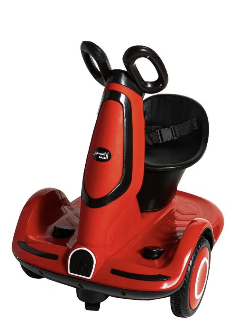 Electric Scooter For Kids Rechargeable Five Wheels LED Lighting With Safety Belt Red  - Image 1