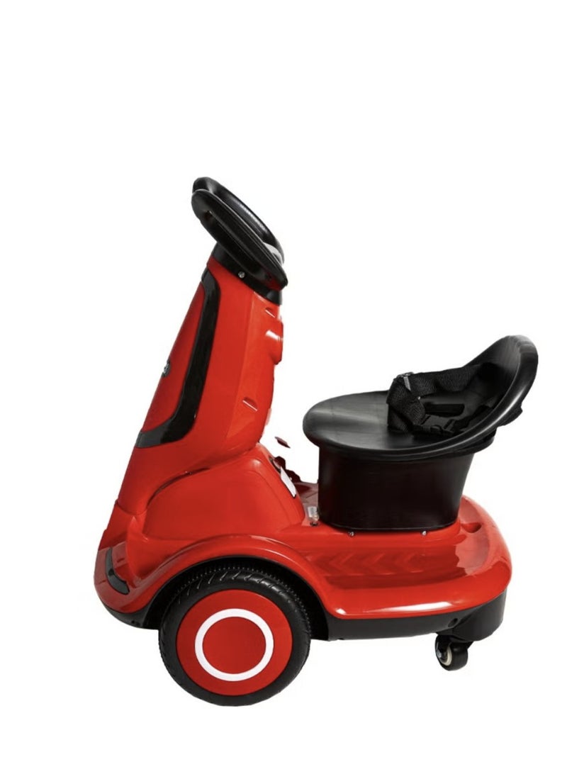 Electric Scooter For Kids Rechargeable Five Wheels LED Lighting With Safety Belt Red  - Image 2