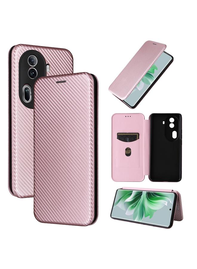 S-TOP Case For OPPO Reno11 Pro Global Carbon Fiber Texture Flip Leather Phone Case - Image 1