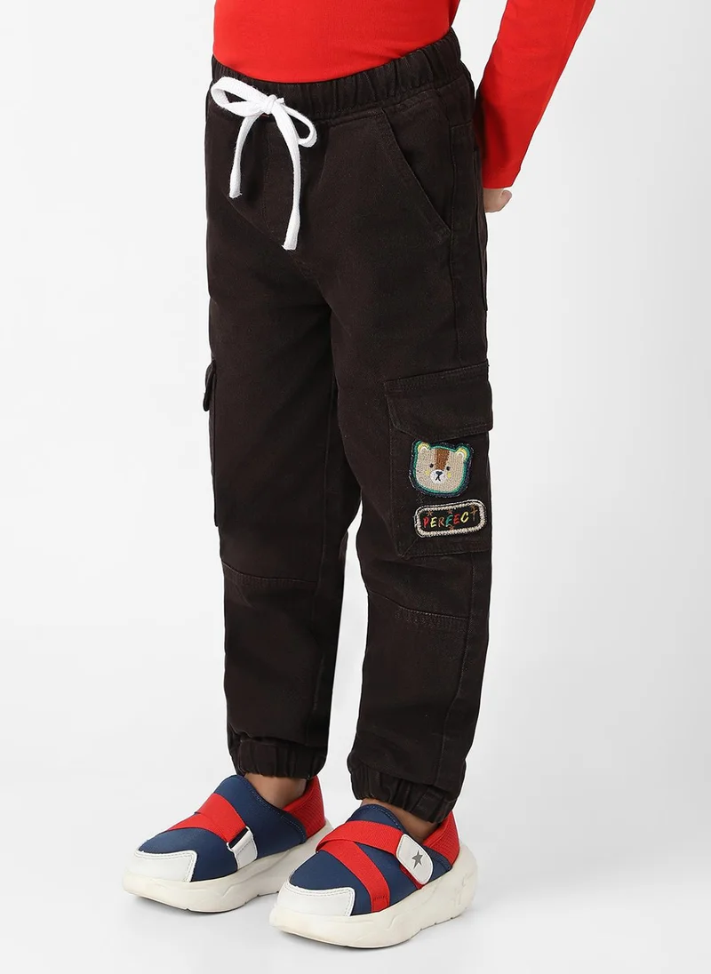نوتيناتي Nautinati Boys Bear Patch Denim Cargo Style Joggers