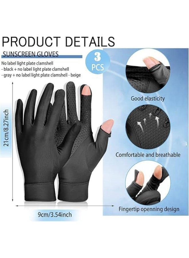 CLENEA 3 Pairs Summer Sun Gloves for Women,UV Protection Driving Gloves, Full Finger Touchscreen Outdoor Gloves - Image 2