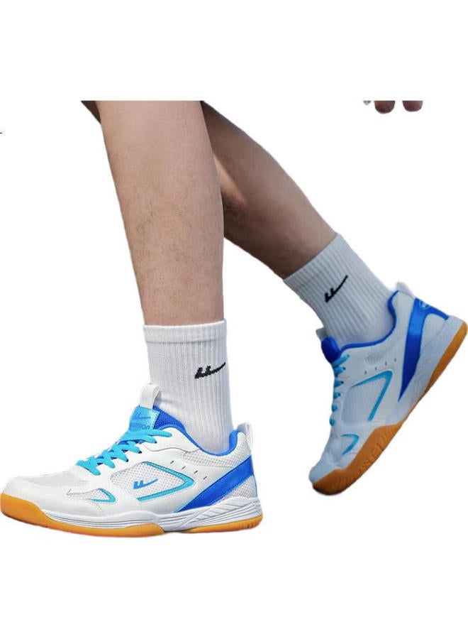 Warrior Men'S Badminton Shoes Featherlight Wear-Resistant Casual Sports Shoes Breathable Training Shoes Wxy(Za)-4554 Navy Blue 43 - Image 1