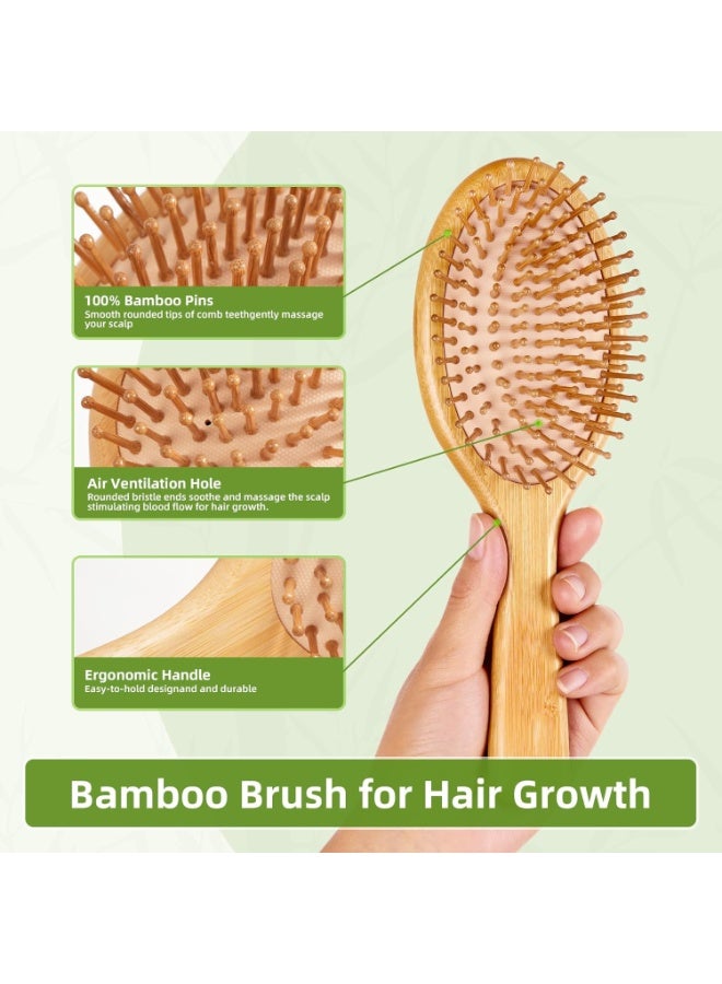 Sunspire Hair Comb Wooden Hair Comb, Natural Bamboo Smoothing Hair Brush Comb Massage Hair Comb, suitable for hair growth, massage scalp, women, men and children, suitable for all hair types. - Image 5