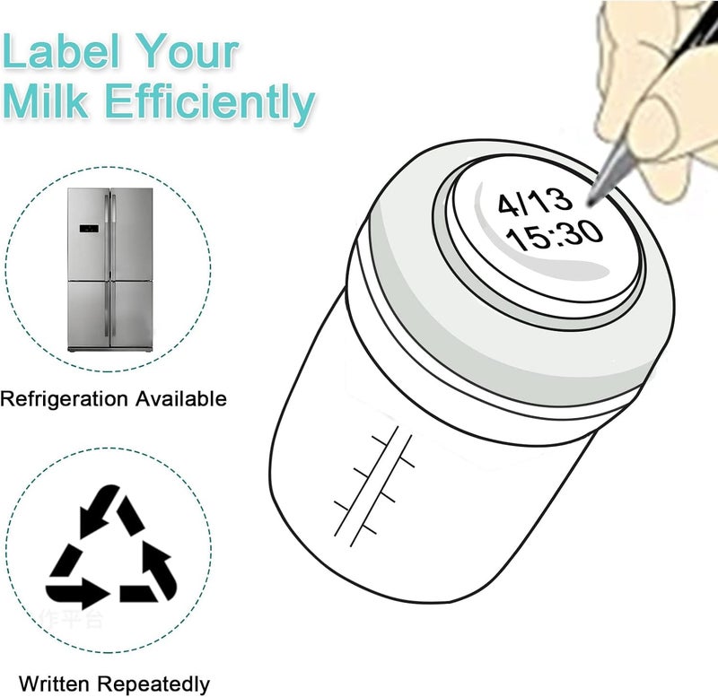 COMI Wide Neck Glass Breastmilk Collection n Storage Bottle, 6oz with Screw Ring Sealing Disk; Re-markable Sealing Disc. BPA Free, Fits Breast Pumps & Nipples (Gray Lids) - Image 5