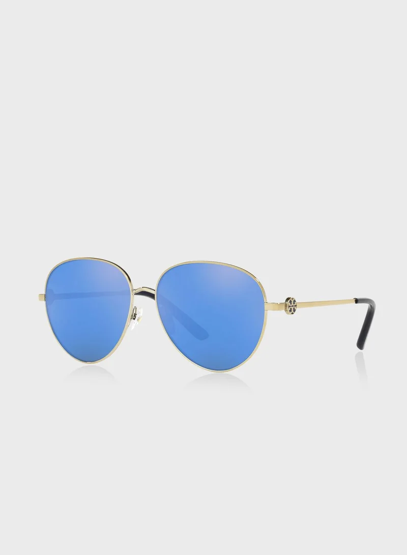 Tory Burch 0Ty6082 Aviator Sunglasses
