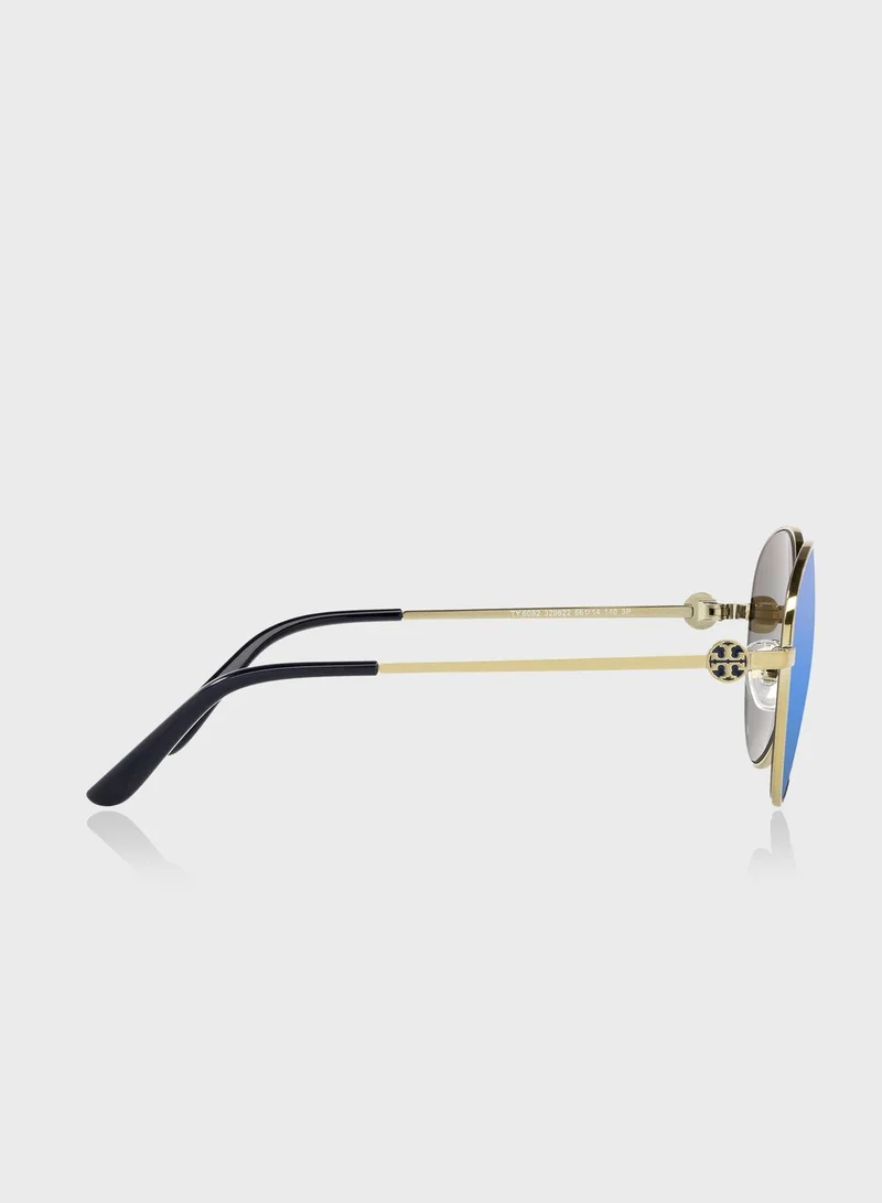 Tory Burch 0Ty6082 Aviator Sunglasses