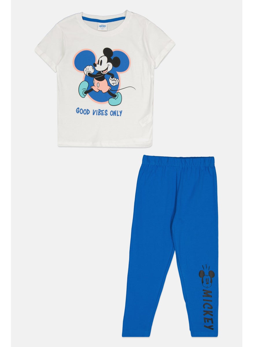 Disney Kids Boy 2 Pieces Mickey Mouse Top And Bottom Pajama Set, Multicolor  - Image 1