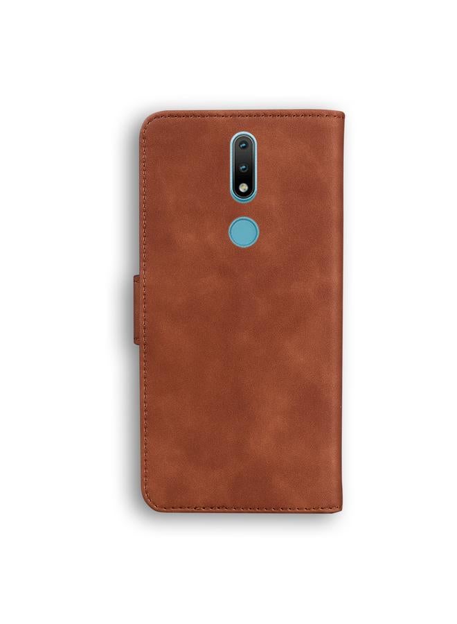 S-TOP Case For Nokia 2.4 Skin Feel Pure Color Flip Leather Phone Case - Image 3