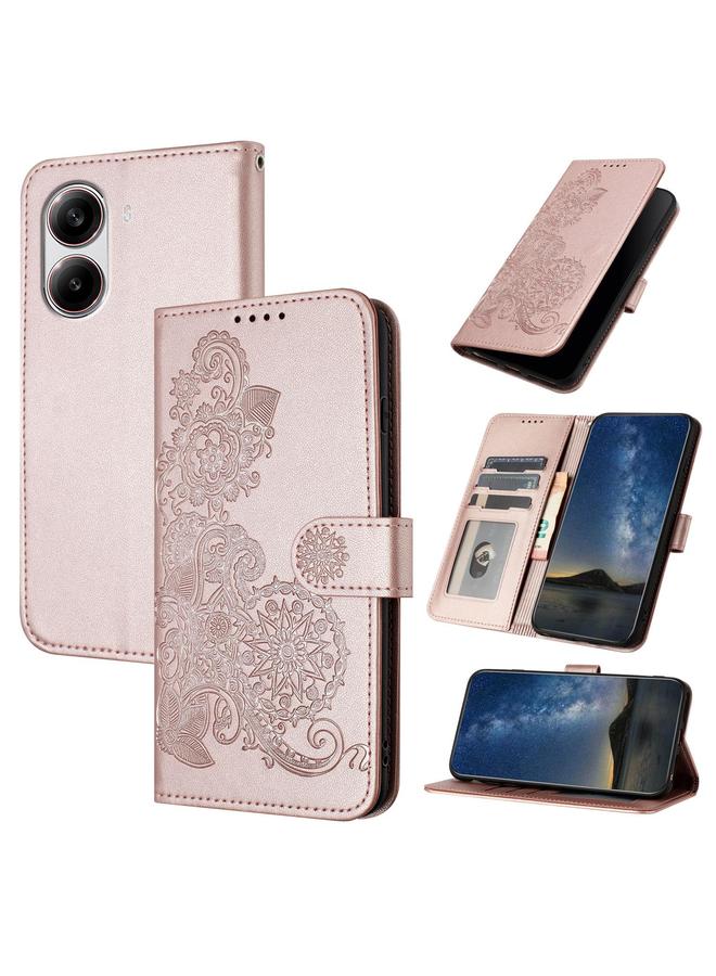 اس-توب جراب لهاتف Redmi Turbo 4 / Xiaomi Poco X7 Pro جراب هاتف جلدي قابل للطي منقوش بزهرة الداتورة - Image 1