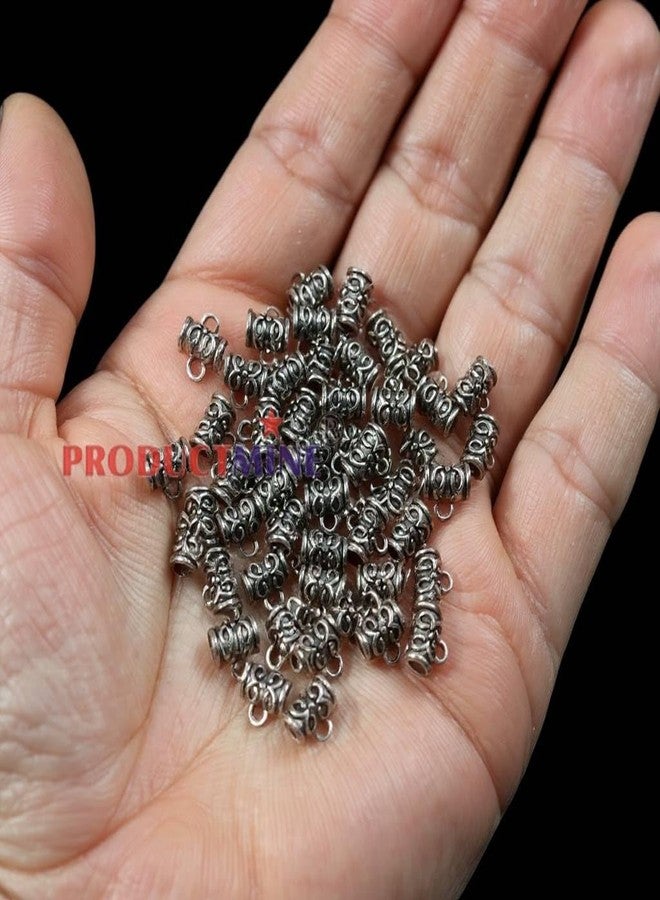 PRODUCTMINE مجموعة PRODUCTMINE® من 100 قطعة من خرز التعليق الفضي العتيق، خرز فاصل صغير، خرز تعليق، خرز أنبوبي، موصلات، تعليقات بفتحة لصنع المجوهرات بنفسك - Image 2