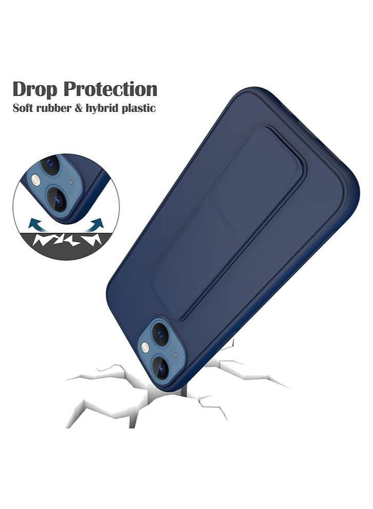 MYK Case for iPhone 15 Pro Cover Blue Magnetic Car Mount Kickstand & Holder, Premium Silicone Vertical & Horizontal  with Grip with Multi Stand(Blue - Image 3