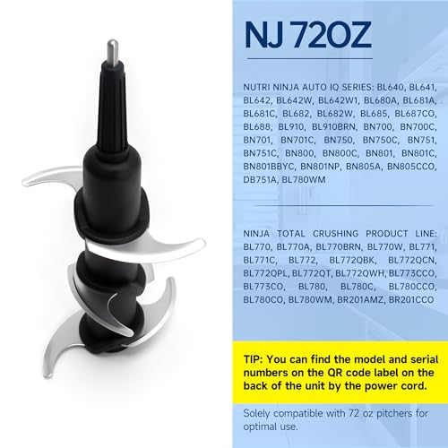 Revorit Blender Blade Replacement for Ninja 72 oz Pitcher, Replacement Parts for Nutri Ninja 1100W 1200W 1500W BL610 CT610 BL640 BL642 BL680 BL770 BL910 BN701 BN751 BN801 - Image 2