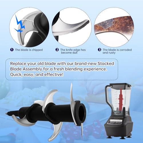 Revorit Blender Blade Replacement for Ninja 72 oz Pitcher, Replacement Parts for Nutri Ninja 1100W 1200W 1500W BL610 CT610 BL640 BL642 BL680 BL770 BL910 BN701 BN751 BN801 - Image 5