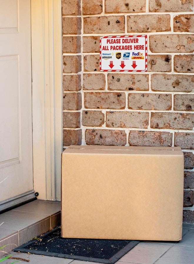 ALKB Delivery Sign for Packages Please Deliver All Packages Here Arrows - Delivery Instructions for Outdoor Use, 8x12 Inch - Image 2