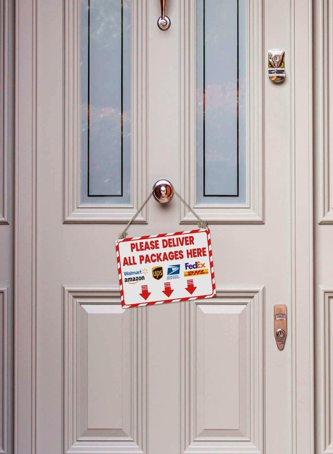 ALKB Delivery Sign for Packages Please Deliver All Packages Here Arrows - Delivery Instructions for Outdoor Use, 8x12 Inch - Image 3