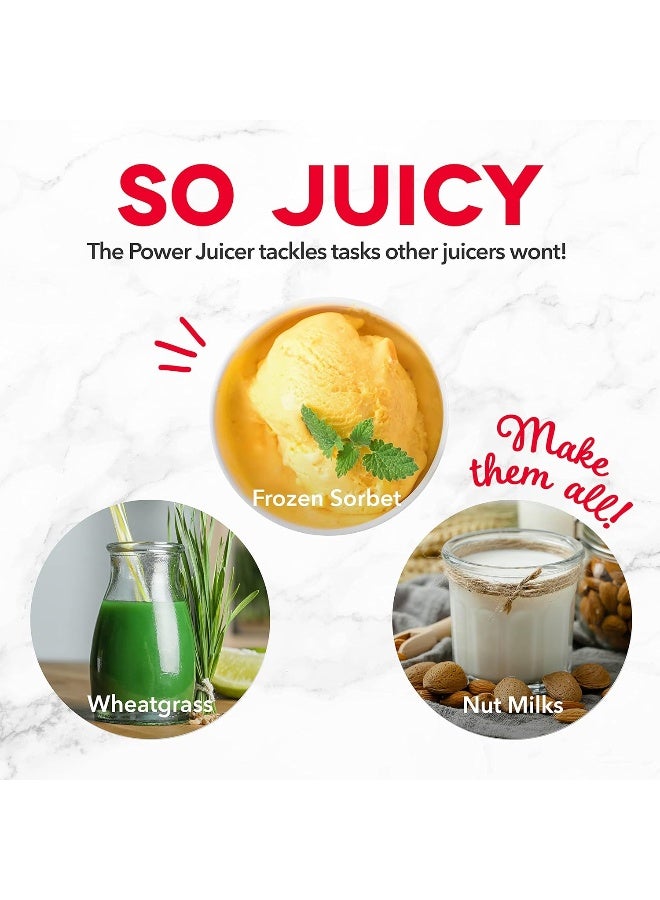 DASH DCSJ255 Deluxe Compact Power Slow Masticating Extractor Easy to Clean, Cold Press Juicer with Brush, Pulp Measuring Cup, Frozen Attachment and Juice Recipe Guide - Image 5