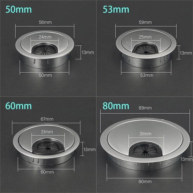 Red Bronze 50mm Zinc Alloy Desk Grommet Cable Hole Cover Wire Port Holder For PC Table - Image 5