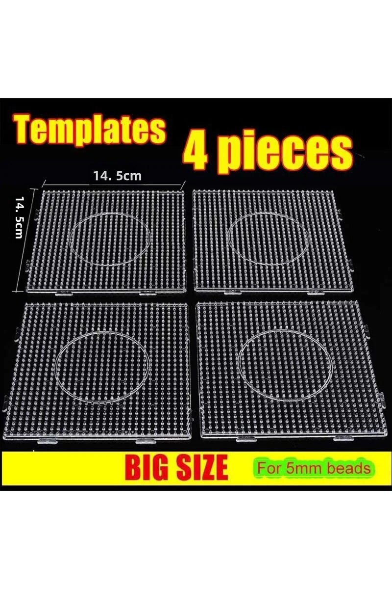 erorex 4pcs 4PCs 5mm Hama Beads Pegboard Transparent Template Board Pixel Art Puzzle Square Tool DIY Figure