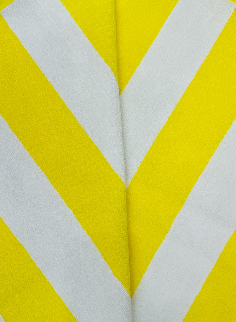Hayat Yellow-White Cabana Striped Classic Double Yarn Strength - 100% Cotton Terry  Pool Towel, Quick Dry, Super Absorbent, Perfect Swimimg Pool and Beach , 90*180 cm - Image 2