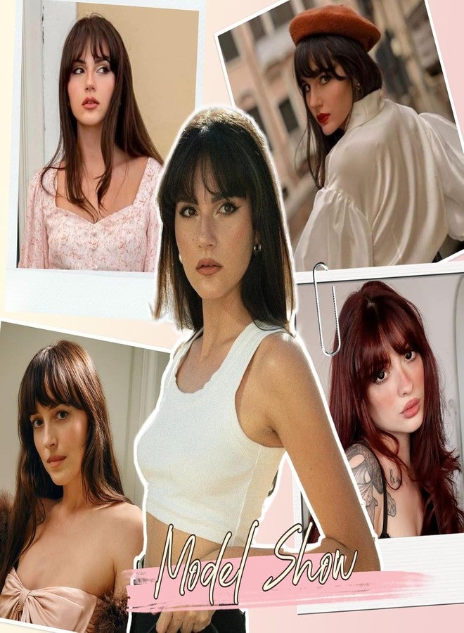 squishy 2 PCS Hair Patch for Women, Bangs Hair Extensions for Women with Instant Volume Enhancement, Perfect for Daily Office Styling and Social Events, Brown Color 2 Pieces Set - Image 2
