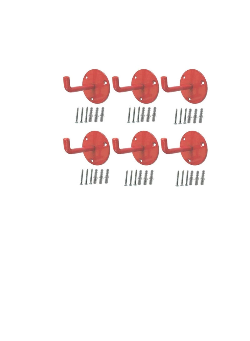6 pieces Fire Extinguisher Hook Mount Extinguisher Bracket Wall Hanging Clip Red Color  - Image 2