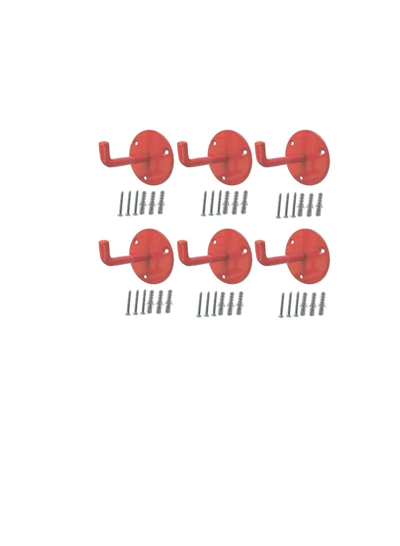 6 pieces Fire Extinguisher Hook Mount Extinguisher Bracket Wall Hanging Clip Red Color  - Image 3
