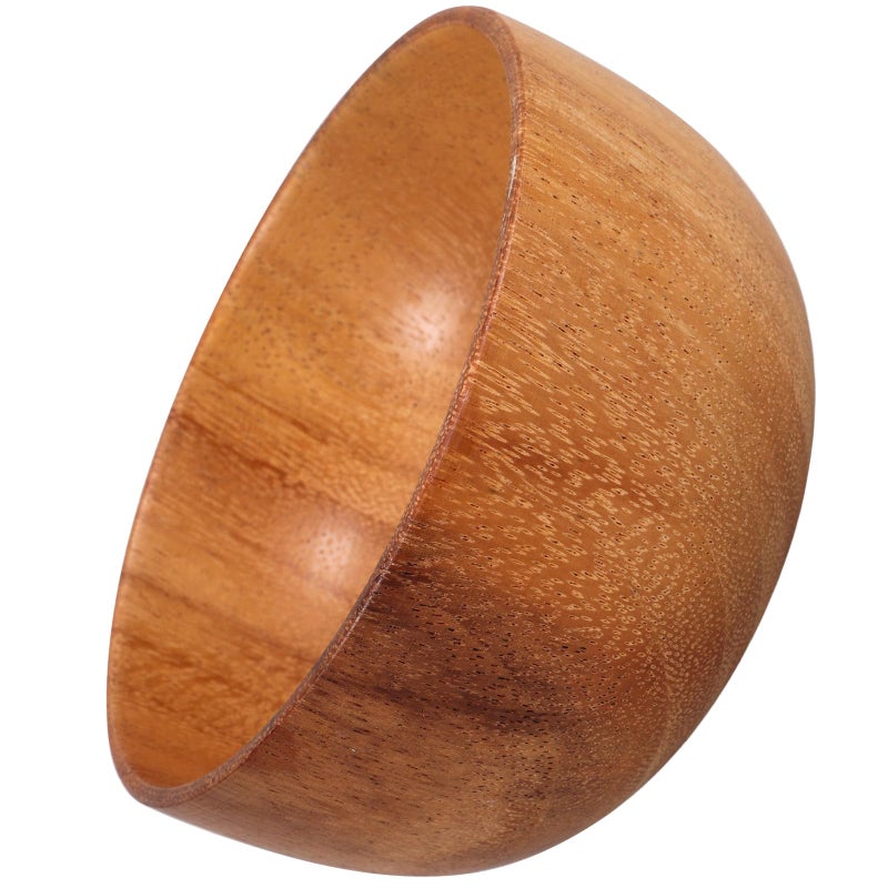 Acacia Wood Salad Bowl 13x6cm Natural Wood Tableware for Ramen Soup Fruit Rice Kitchen - Image 2