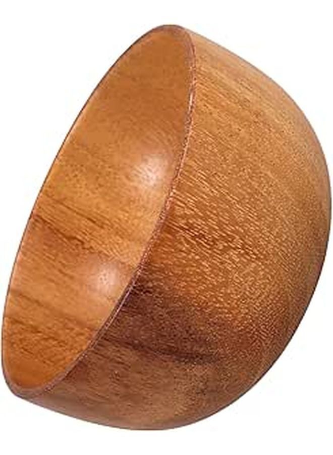 Acacia Wood Salad Bowl 13x6cm Natural Wood Tableware for Ramen Soup Fruit Rice Kitchen - Image 1