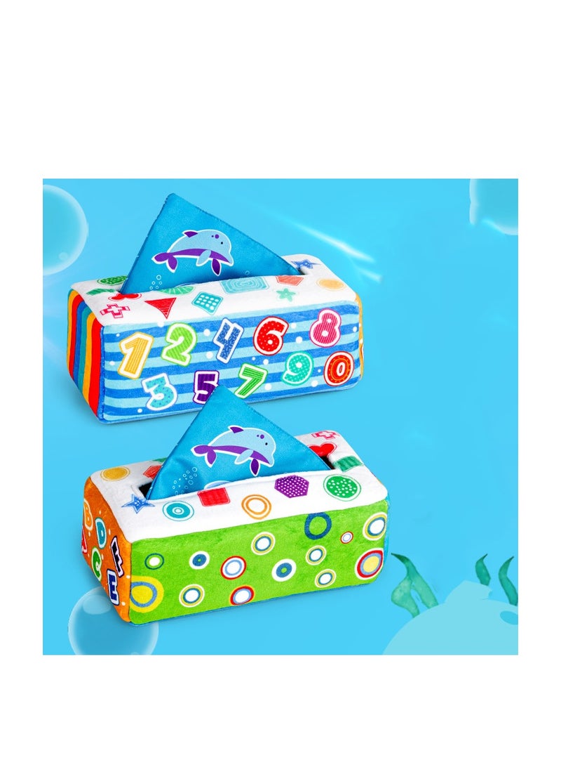 SYOSI Baby Tissue Box, for Montessori Toys for Babies, Infant Toddlers Sensory Toys Baby Magic Tissue Box, Educational Learning for 1 Year Old Boys Girls Kids Early Learning Toys Baby Birthday Gifts - Image 3