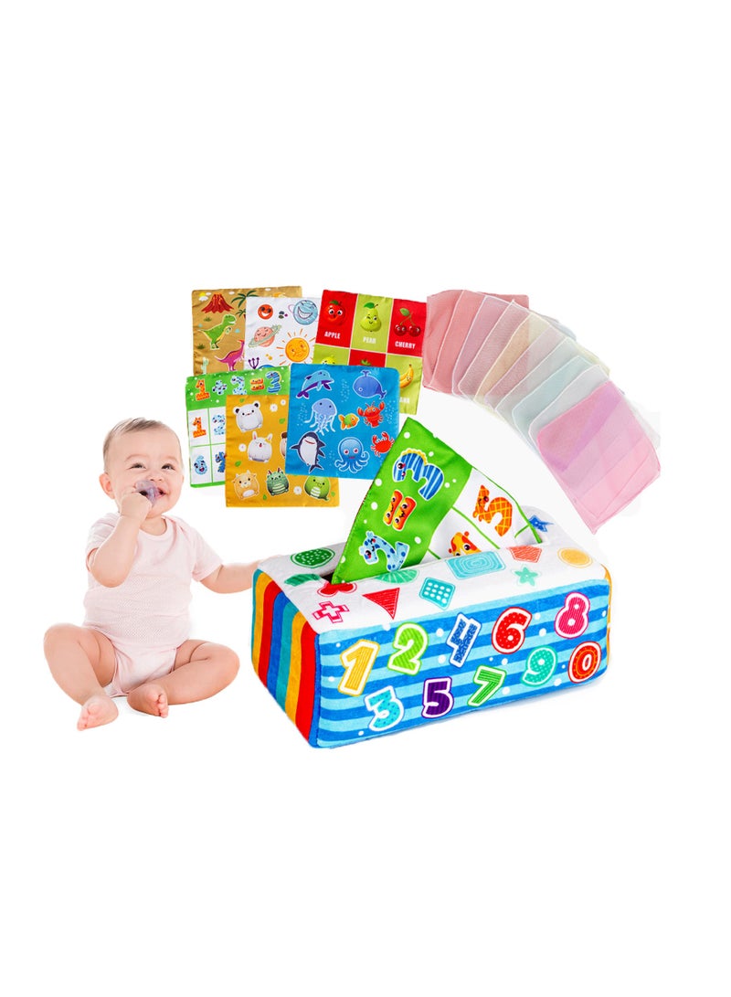 SYOSI Baby Tissue Box, for Montessori Toys for Babies, Infant Toddlers Sensory Toys Baby Magic Tissue Box, Educational Learning for 1 Year Old Boys Girls Kids Early Learning Toys Baby Birthday Gifts - Image 1