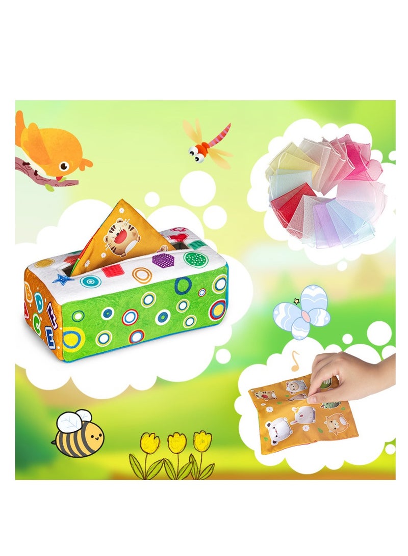 SYOSI Baby Tissue Box, for Montessori Toys for Babies, Infant Toddlers Sensory Toys Baby Magic Tissue Box, Educational Learning for 1 Year Old Boys Girls Kids Early Learning Toys Baby Birthday Gifts - Image 4