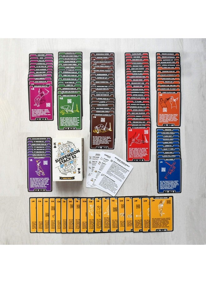 Stack 52 Stack 52 Suspension Exercise Cards Compatible with All Suspension Trainers. Suspended Bodyweight Resistance Workout Game. Video Instructions Included. Fun Home Fitness Program.(Mega Pack)  - Image 4