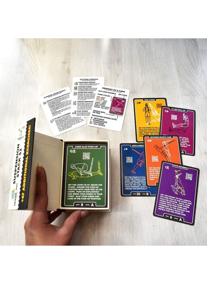Stack 52 Stack 52 Suspension Exercise Cards Compatible with All Suspension Trainers. Suspended Bodyweight Resistance Workout Game. Video Instructions Included. Fun Home Fitness Program.(Mega Pack)  - Image 2