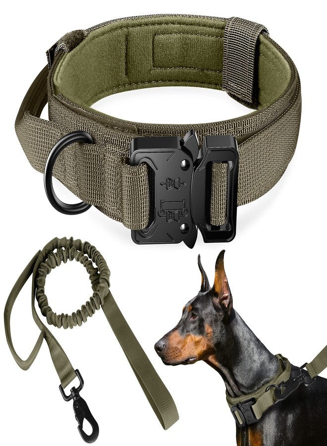 FYA Tactical Dog Collar and Leash Set, Military Dog Collar, Adjustable Training Nylon with Control Handle and Heavy Metal Buckle for Medium and Large Dogs Daily Training and Walks - Image 1