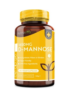 Nutravita D-Mannose 1650mg High Strength Capsules – 180 Vegan Friendly Capsules (Not Tablets) – 100% Natural Premium D Mannose Supplement – Made in The UK  - Image 1