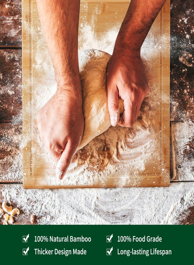 Hifybaty Bamboo Cutting Board - 20 x 20 inch Large Wood Chopping Board for Kitchen, Meat, Vegetables, BBQ, Square Butcher Block with Juice Groove and handle, 0.8"Th - Image 5