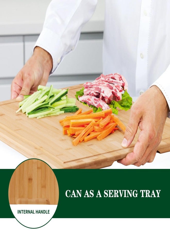 Hifybaty Bamboo Cutting Board - 20 x 20 inch Large Wood Chopping Board for Kitchen, Meat, Vegetables, BBQ, Square Butcher Block with Juice Groove and handle, 0.8"Th - Image 4