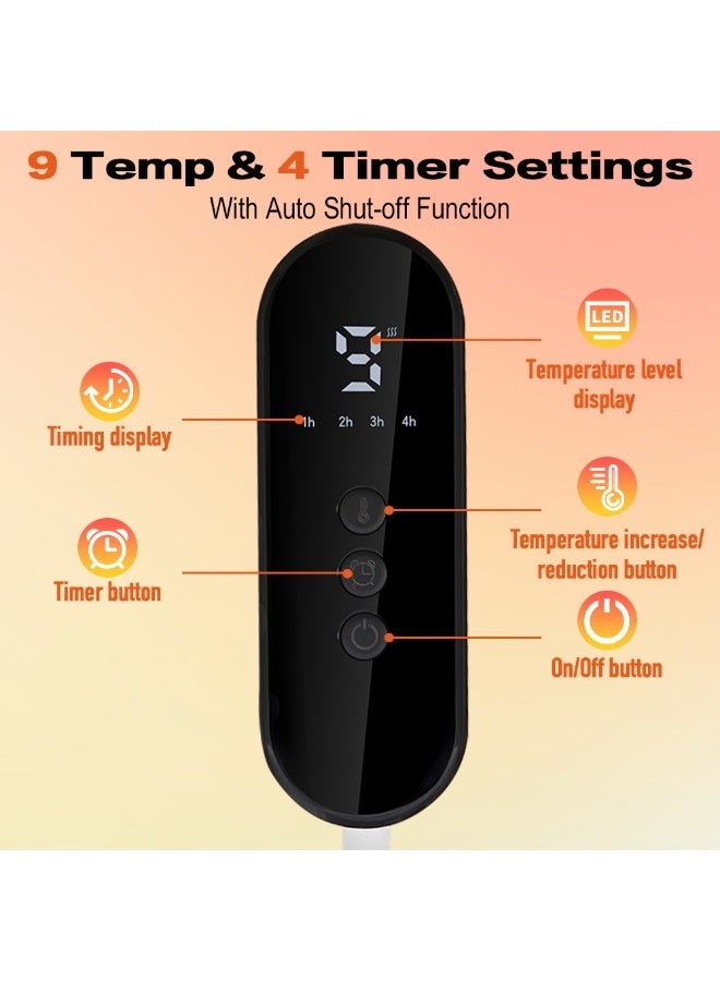 Naxifly Heating Pad, 30 x 60cm Fast Electric Heat Pad with 9 Heat Settings, 4 Timer Options, Auto Shut Off, Electric Heating Pad for Back Pain and Cramps Relief, Machine Washable(Medium) - Image 3