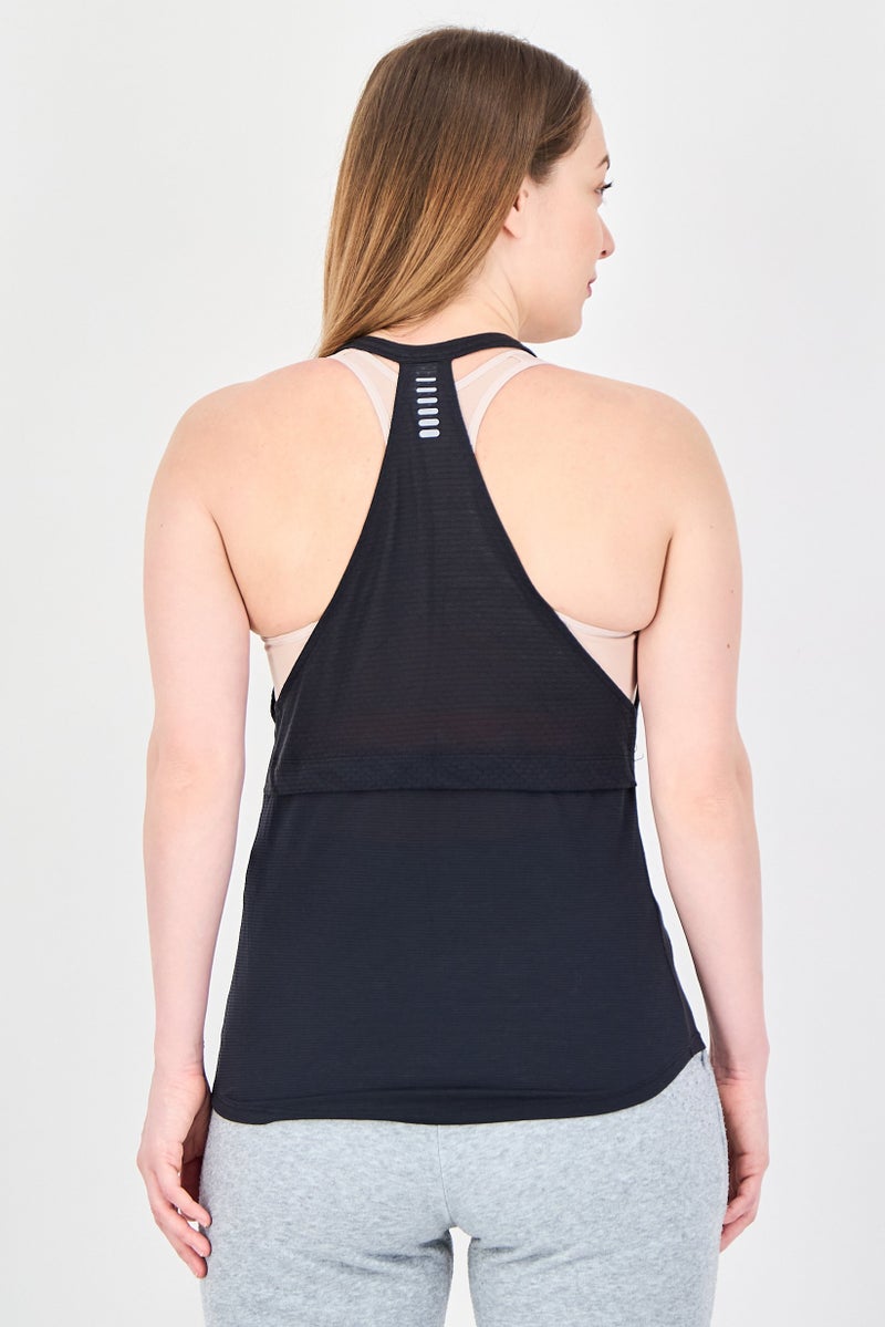 UNDER ARMOUR Women Fitted Fit Sleeveless Training Tank Top, Black - Image 3