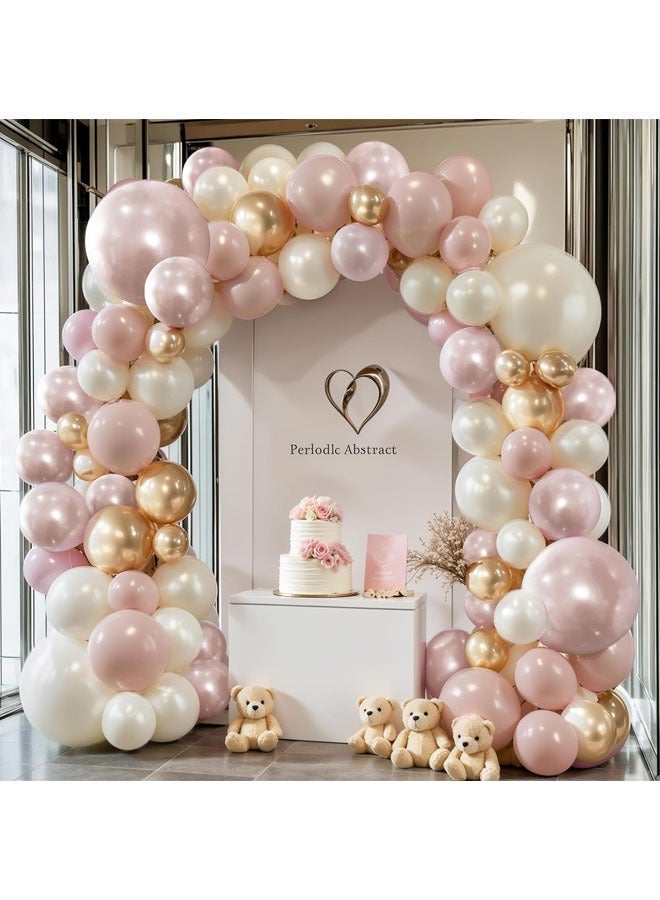 طقم قوس البالونات 121 قطعة، زينة بالونات وردية باهتة مزدوجة للحفلات مثل عيد الميلاد، حفلة استقبال المولود، الزفاف وغيرها من زينة الحفلات - Image 4