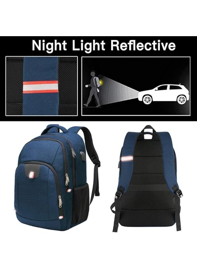 Della Gao Laptop Backpack, Extra Large Anti-Theft Business Travel Laptop Backpack Bag with USB Charging Port, Water Resistant College School Computer Rucksack Bag for Men/Women for 17 Inch Laptop and Notebook Blue - Image 4
