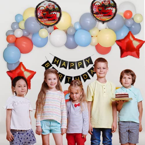 SpecialYou.in Special You Happy Birthday Party Balloon Car Theme Birthday Decorations for Boys, Car Theme Balloons for Birthday Decoration Lightning McQueen, Racing Car Theme Birthday Decoration Kit for Boys - Image 3