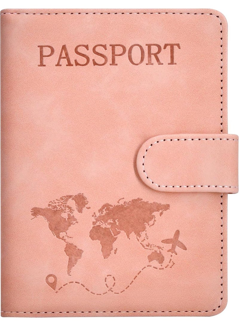 Passport Holder for Travel Essentials, Passport Wallet Cover Case for Travel Must Haves Accessories,Passport Book Holders for Women and Men Pink  - Image 1