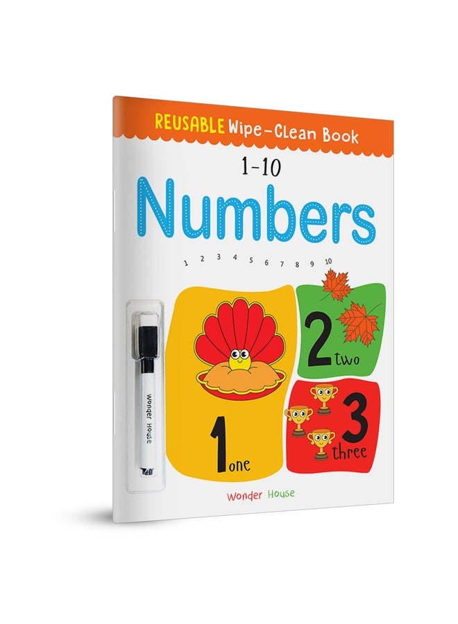 Reusable Wipe And Clean Book 1-10 Numbers : Write And Practice Numbers (1-10) (Reusable Wipe and Clean Books)