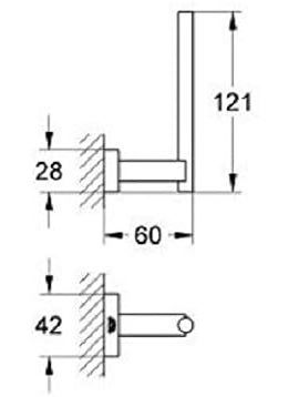 Grohe Grohe 40623001 Essentials Cube Spare Toilet Paper Holder Starlight Chrome  - Image 5