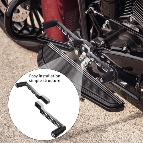 HEYOMOTOR Motorcycle Heel Toe Shift Lever Brake Pedals, Shift Peg for Harley Davidson Softail Touring Road Glide Street Glide Levers Road King Glide Trikes Shifter Levers Black White - Image 2