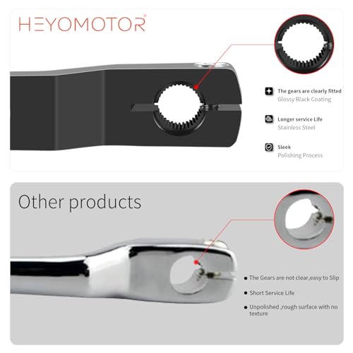 HEYOMOTOR Motorcycle Heel Toe Shift Lever Brake Pedals, Shift Peg for Harley Davidson Softail Touring Road Glide Street Glide Levers Road King Glide Trikes Shifter Levers Black White - Image 5