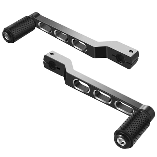 HEYOMOTOR Motorcycle Heel Toe Shift Lever Brake Pedals, Shift Peg for Harley Davidson Softail Touring Road Glide Street Glide Levers Road King Glide Trikes Shifter Levers Black White - Image 1